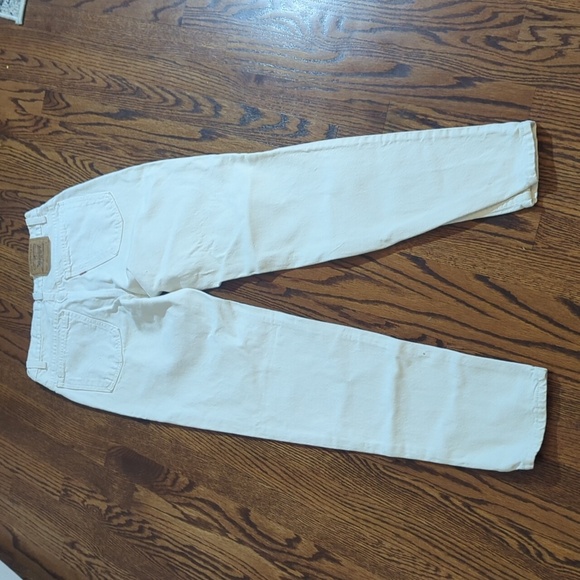 Vtg Levis Orange Tab White Denim Jeans Slim Fit Tapered Leg Sz 10 W28 L32 - Picture 4 of 11